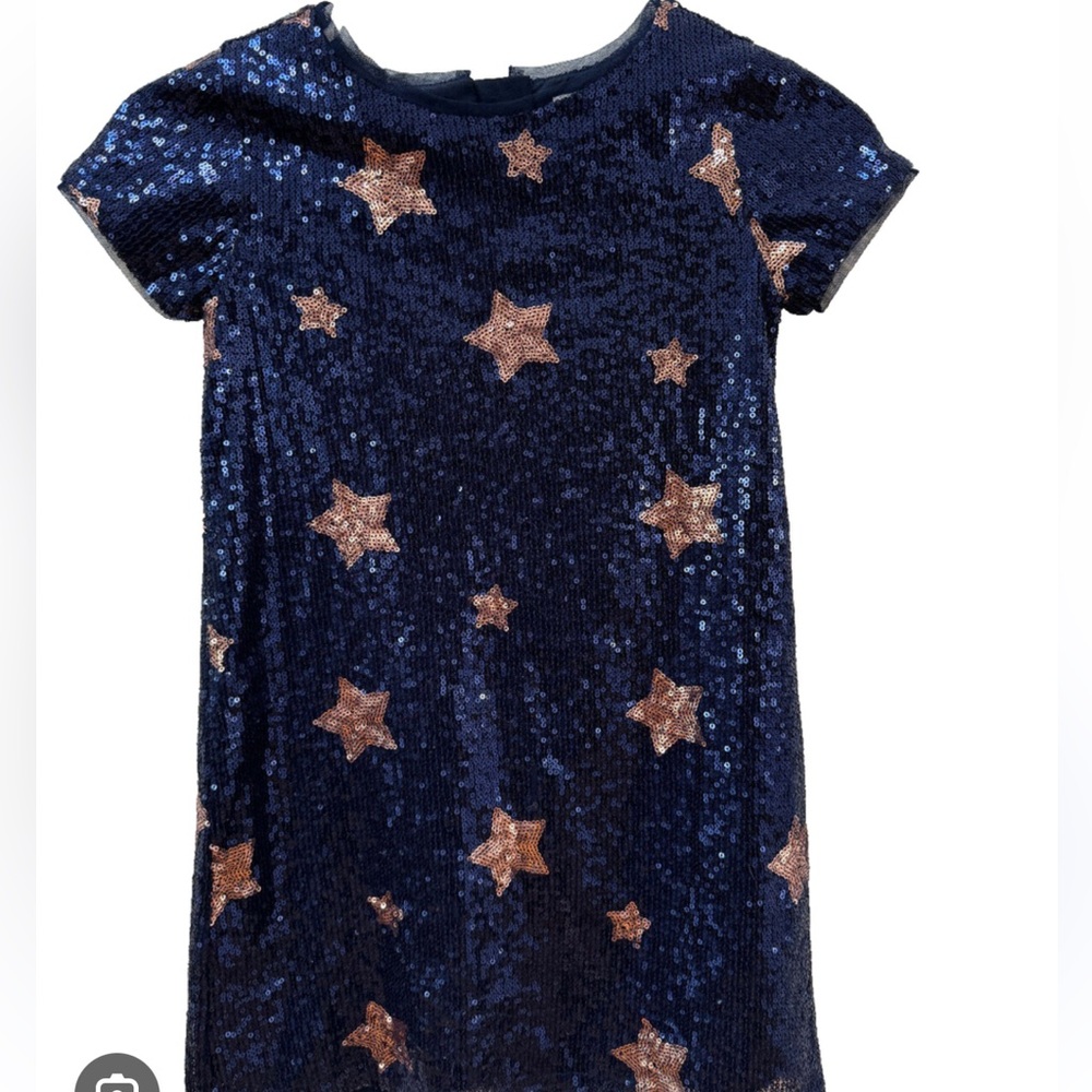 Gap Kids -Navy and Gold Sequin Star Dress NWT Size S